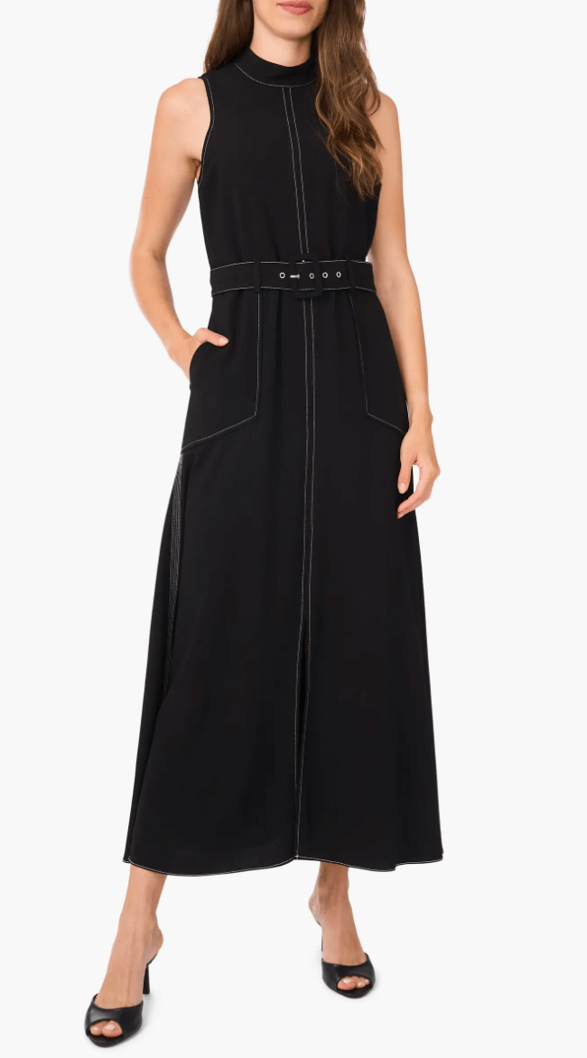 halogen mock neck midi dress